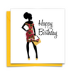 Diverse Ethnic Black African Birthday Cards with  wax print fabric