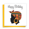 Diverse Ethnic Black African Birthday Cards with  wax print fabric