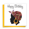 Diverse Ethnic Black African Birthday Cards with  wax print fabric