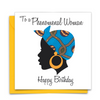 Diverse Ethnic Black African Birthday Cards with  wax print fabric