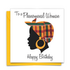 Diverse Ethnic Black African Birthday Cards with  wax print fabric