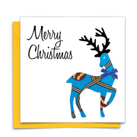 Diverse African Print Christmas Card with Christmas Reindeer