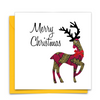 Diverse African Print Christmas Card with Christmas Reindeer