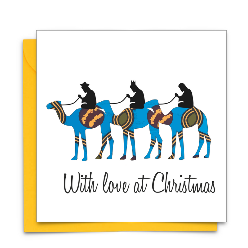 Diverse African Print Christmas Card with Three Kings