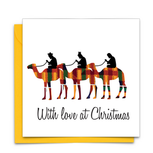 Diverse African Print Christmas Card with Three Kings