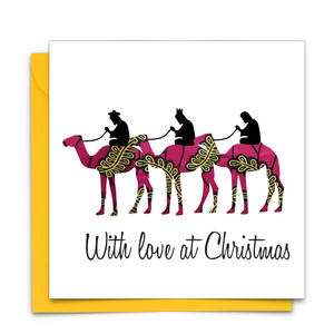 Diverse African Print Christmas Card with Three Kings