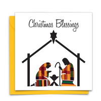 Diverse African Print Christmas Card with nativity