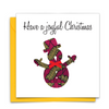 Diverse African Print Christmas Card with snowman