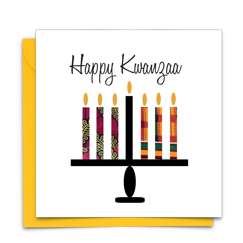 Happy Kwanzaa card with candles
