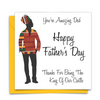 Black Fathers Day Card with Diverse African Print Fabric