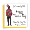 Black Fathers Day Card with Diverse African Print Fabric