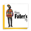 Black Fathers Day Card with Diverse African Print Fabric