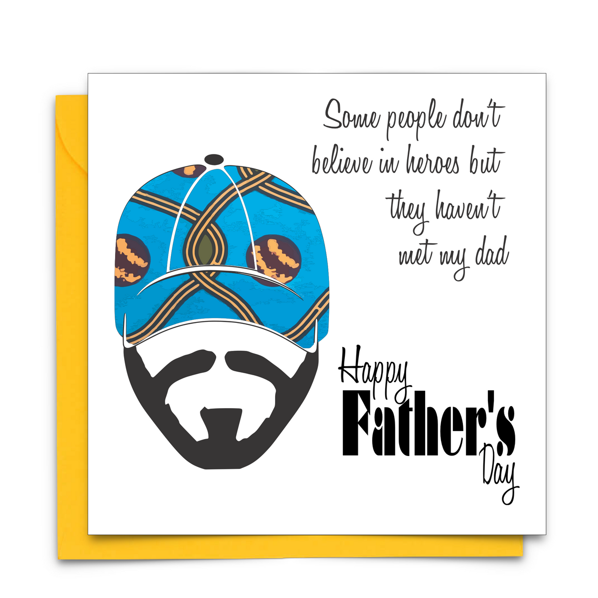 Black Fathers Day Card with Diverse African Print Fabric