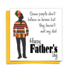 Black Fathers Day Card with Diverse African Print Fabric