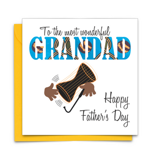 Black Fathers Day Card with Diverse African Print Fabric