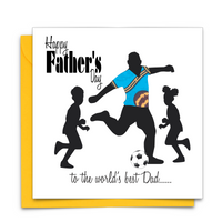 Black Fathers Day Card with Diverse African Print Fabric