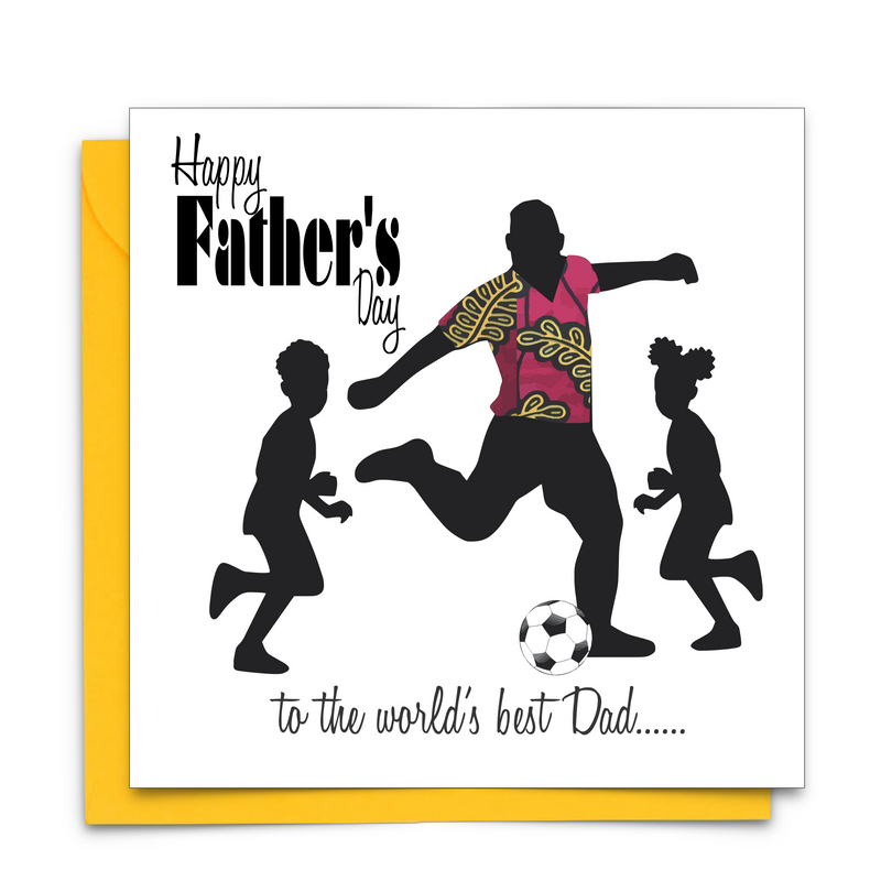 Black Fathers Day Card with Diverse African Print Fabric