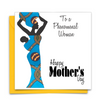 Black Mother's Day Card with African Print Fabric