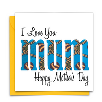 Black Mother's Day Card with African Print Fabric