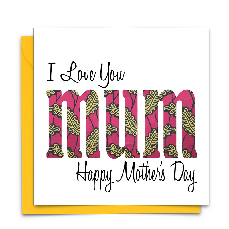 Black Mother's Day Card with African Print Fabric