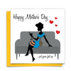 Black Mother's Day Card with African Print Fabric