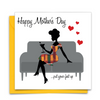 Black Mother's Day Card with African Print Fabric