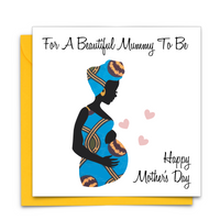 Black Mother's Day Card with African Print Fabric