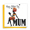 Black Mother's Day Card with African Print Fabric