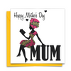 Black Mother's Day Card with African Print Fabric
