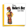 Black Mother's Day Card with African Print Fabric