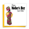 Black Mother's Day Card with African Print Fabric